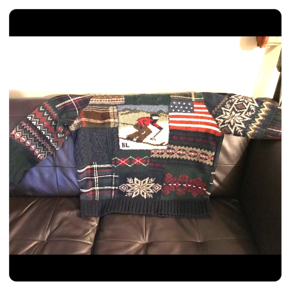 Sold! Polo RL men’s Ski man flag sweater